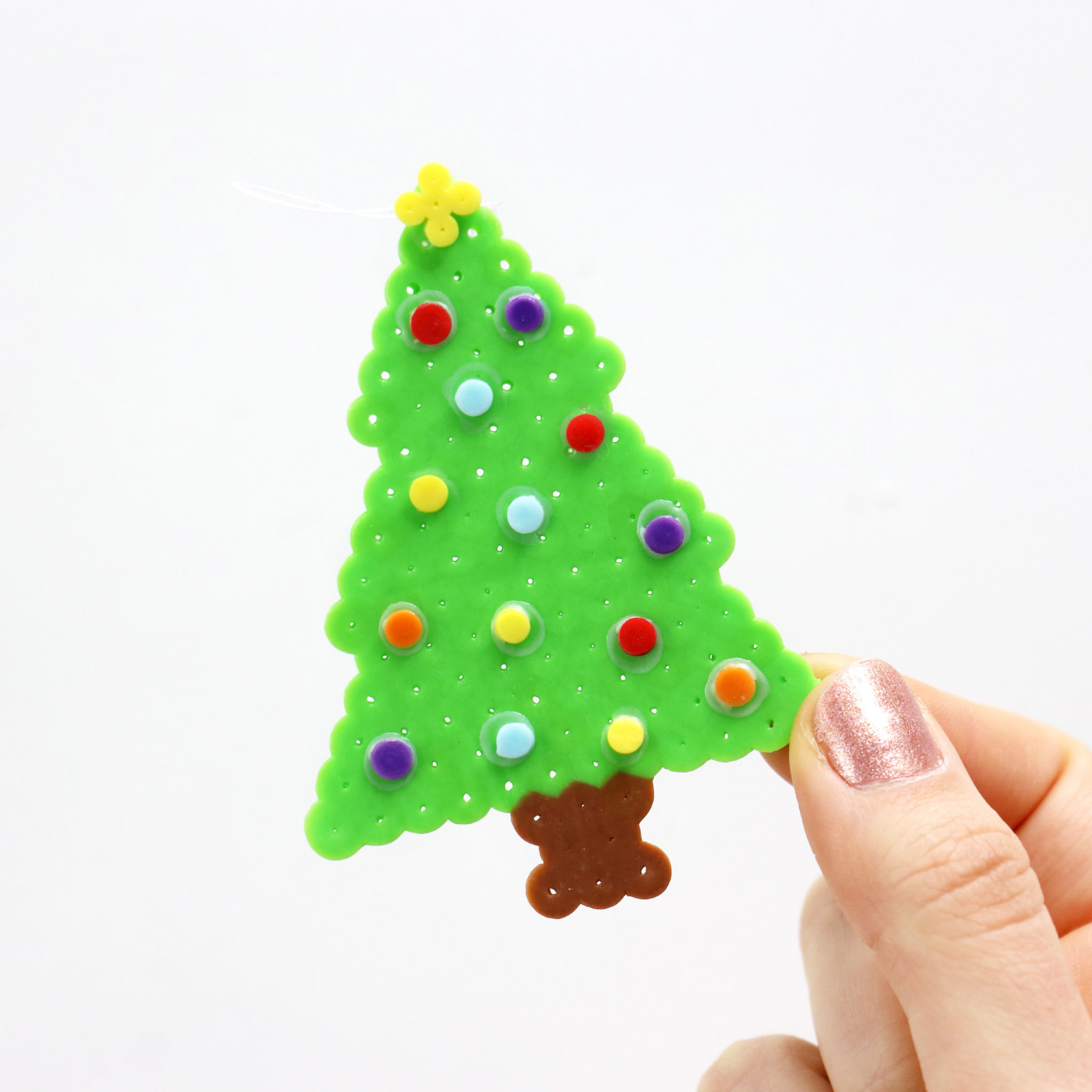 DIY Layered Perler Bead Christmas Ornaments Karen Kavett