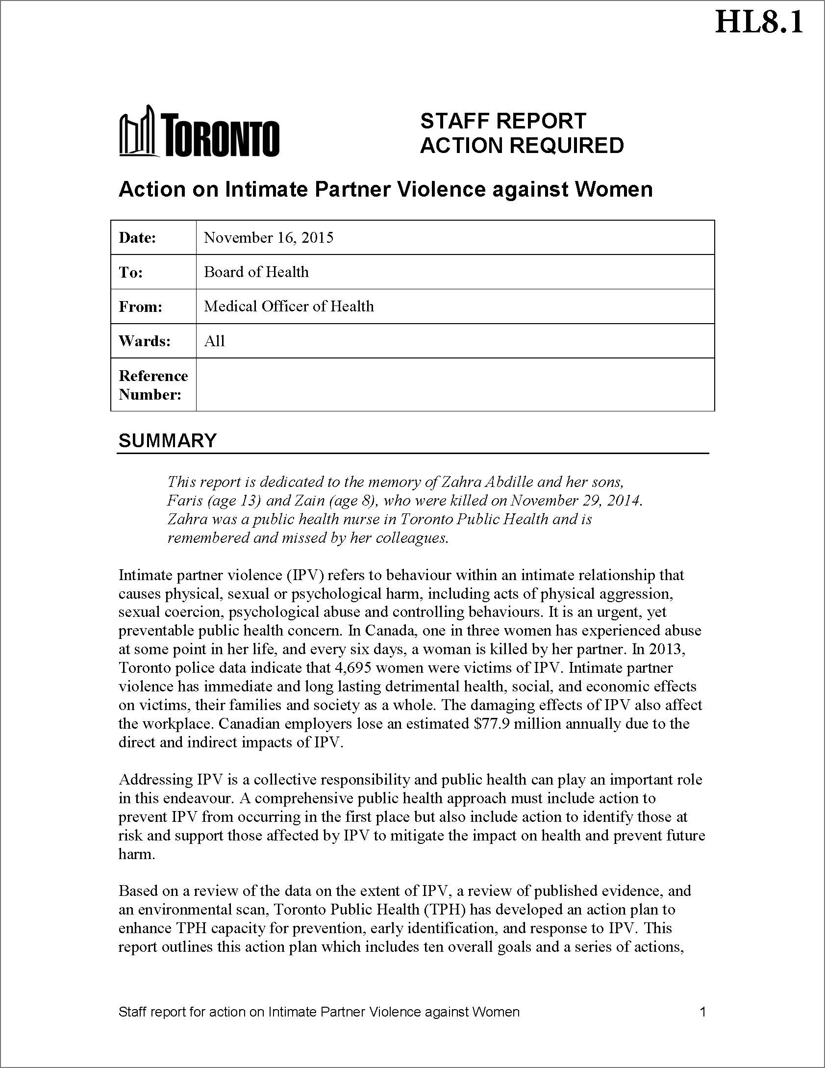 My CMS Toronto Public Health