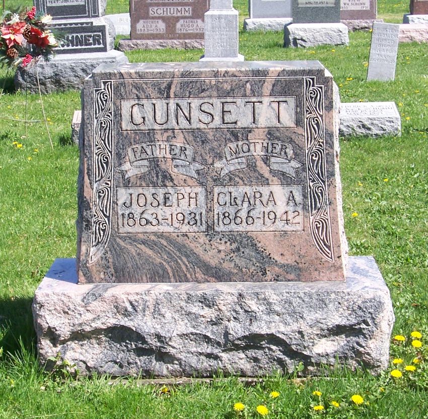 Tombstone TuesdayJoseph and Clara (Schinnerer) Gunsett Karen’s Chatt