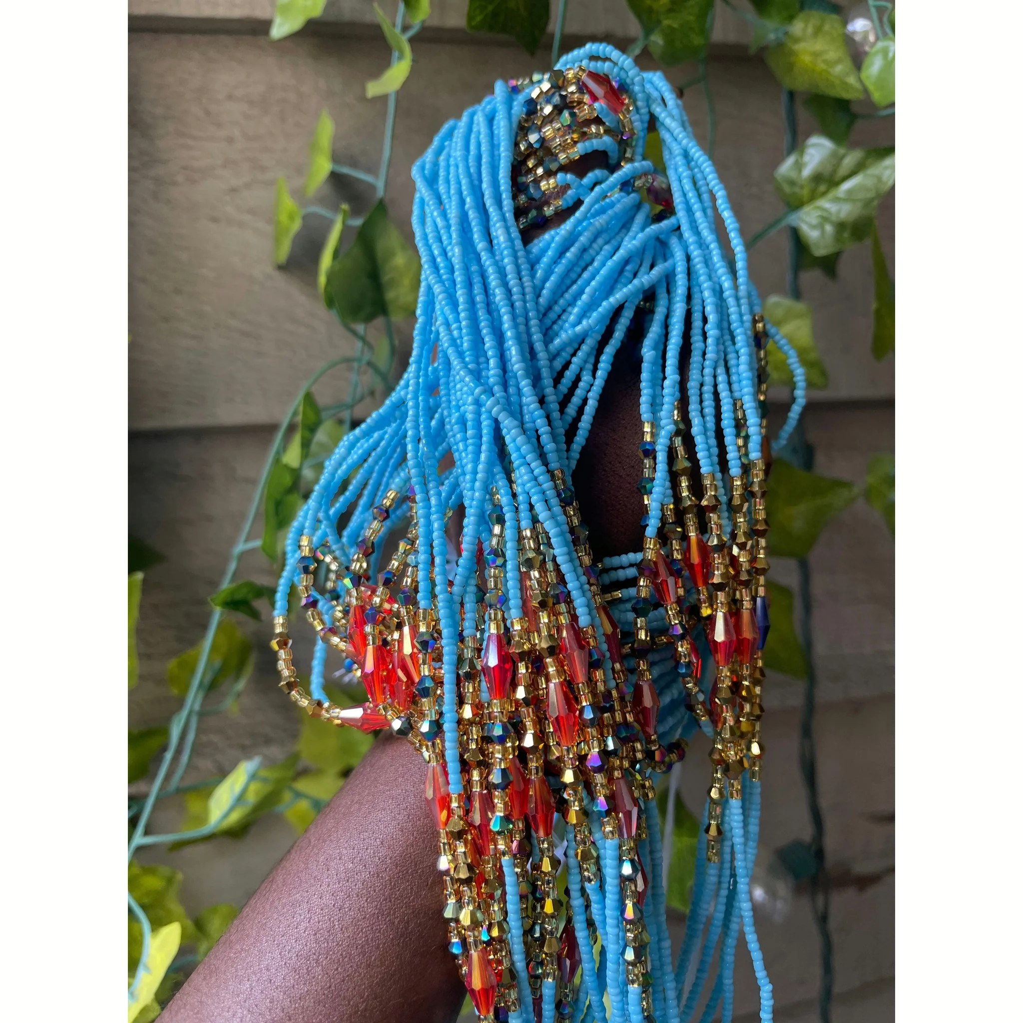 Waist Beads Kit Blue and Gold Waist Beads Kari And Go KariAndGo