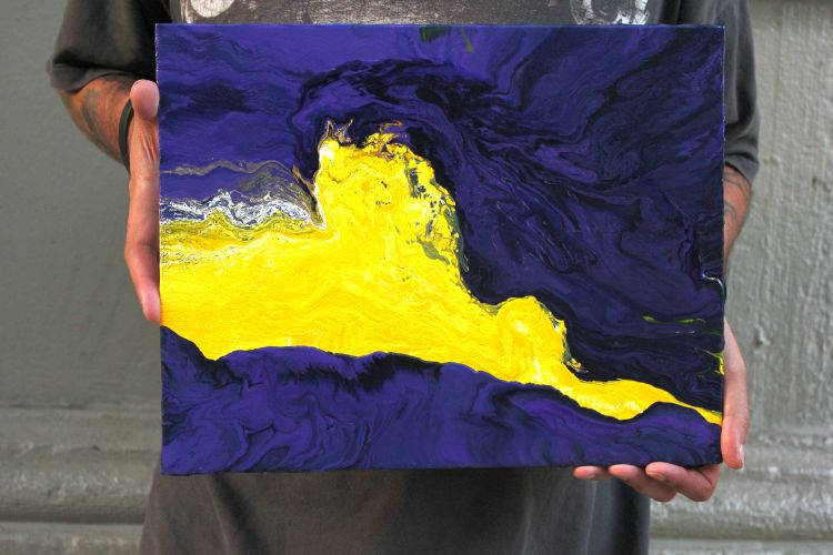 Purple and Yellow Abstract, Original Painting Karin Kohlmeier Fine Art