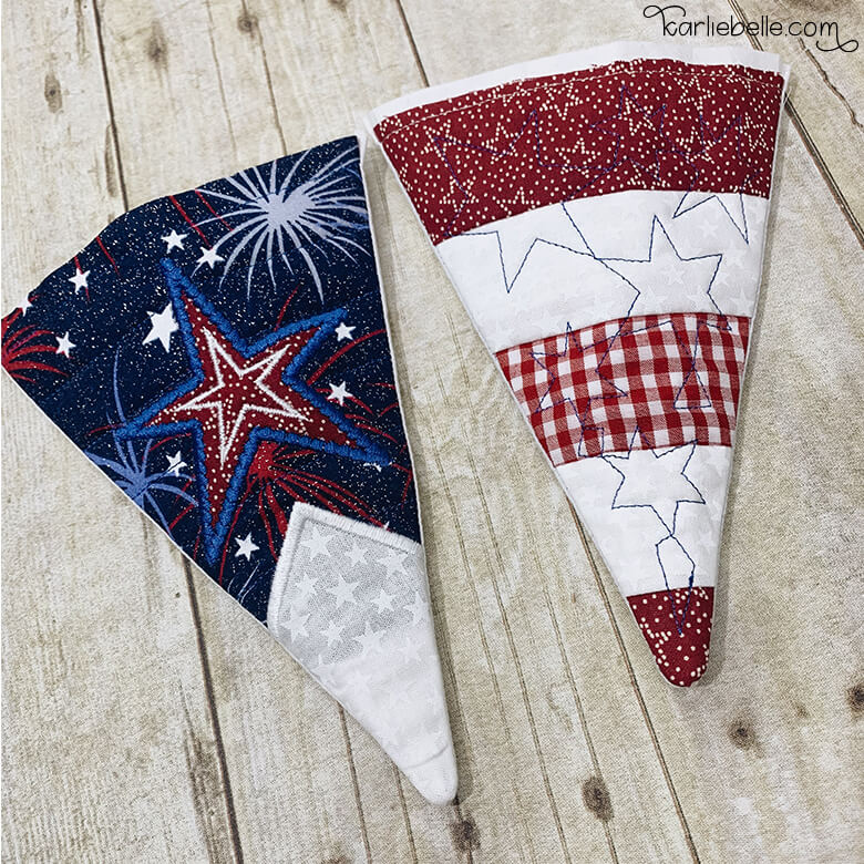 Sip & Stitch no. 31 In the Hoop 4th of July Bunting Karlie Belle