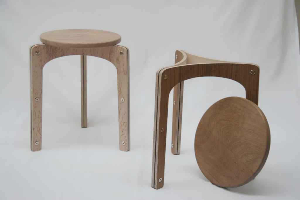 Bent plywood stacking stools Karl Rees > maker