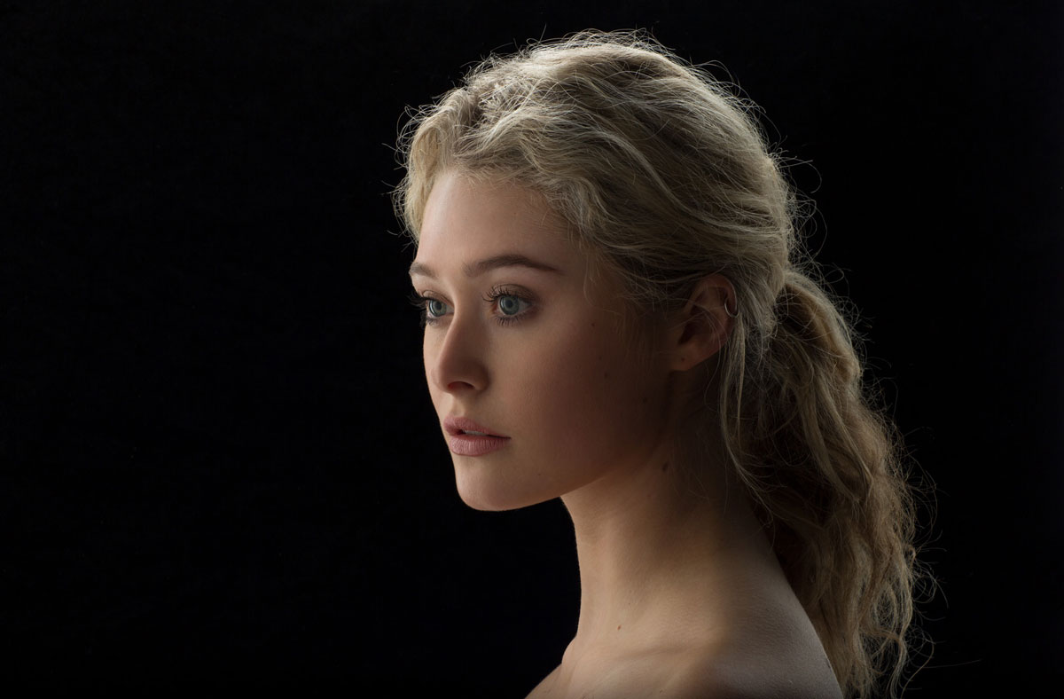 Rim lighting photography for professional portrait images.