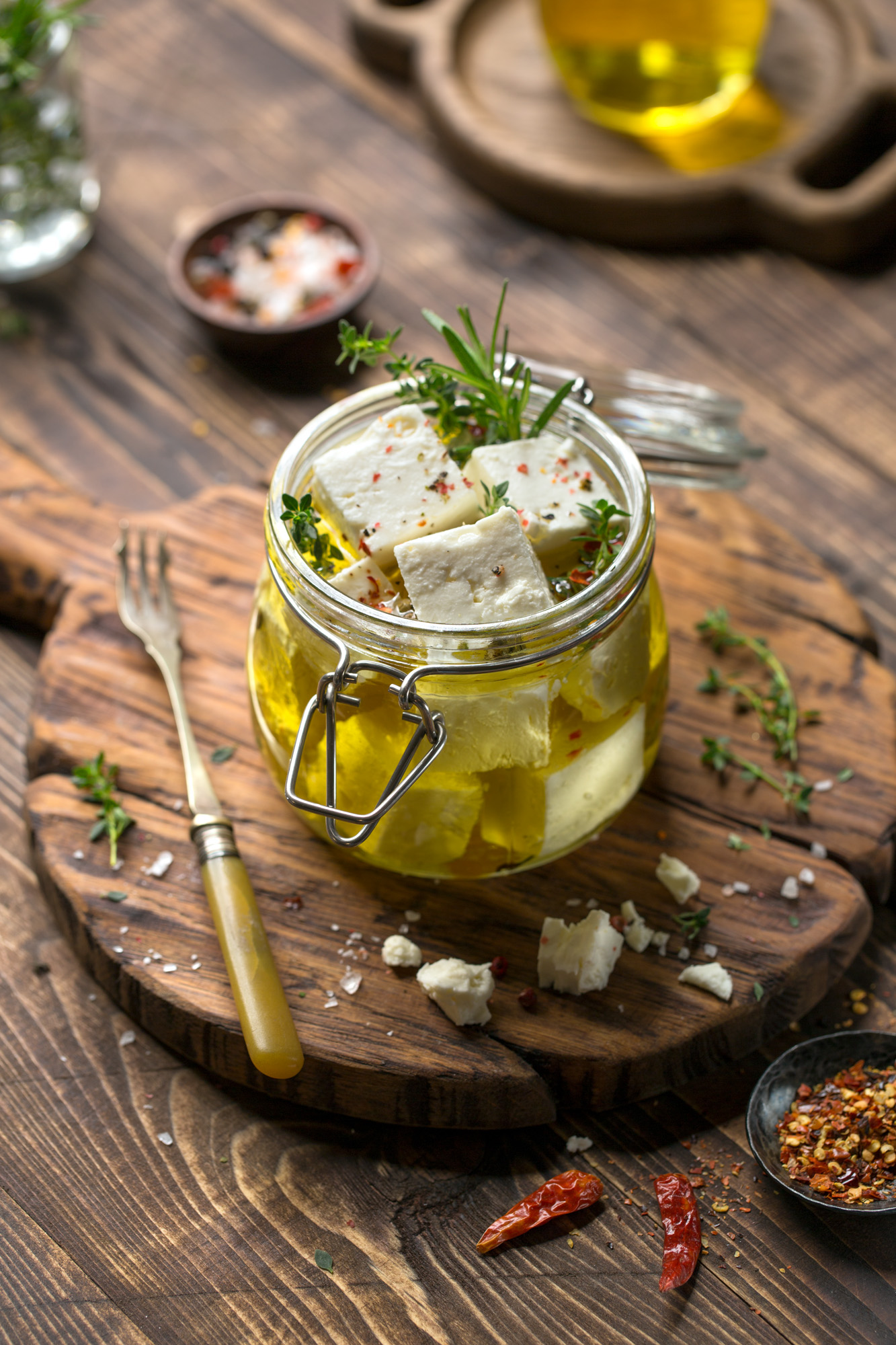 Rustic food photography Feta cheese