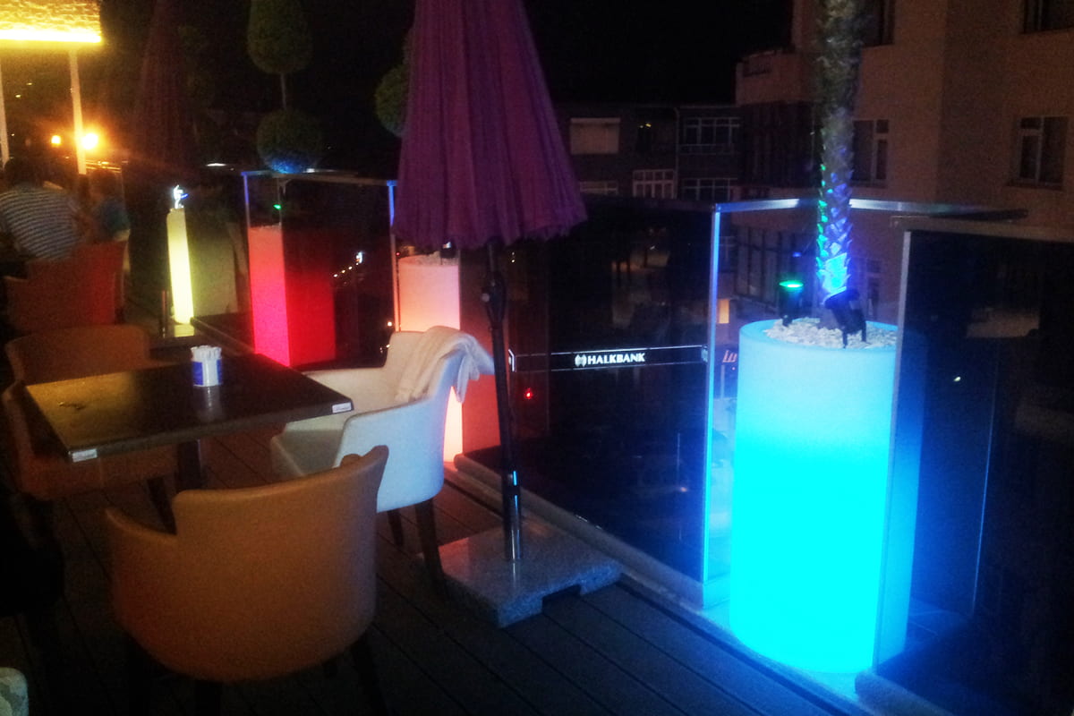 Plastic Led Flower Pots and Light Pot Karmod Plastic