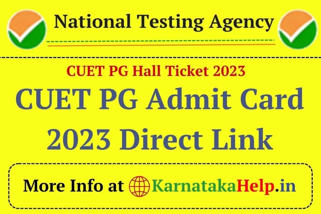 CUET PG 2023 Admit Card Download Link Out At Cuet.nta.nic.in