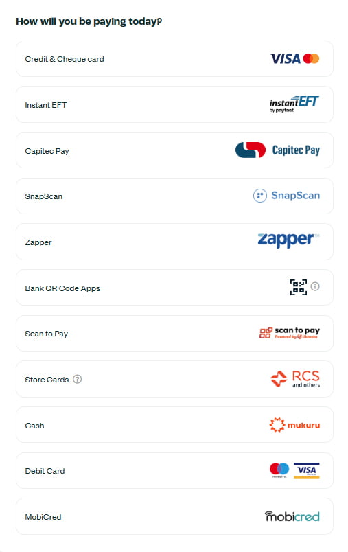 Payment Options Karo