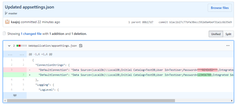 Git removing password, sensitive data from older commits (history