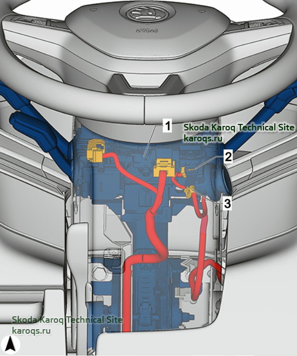 Fitting location Skoda Karoq control units, connectors, sensors