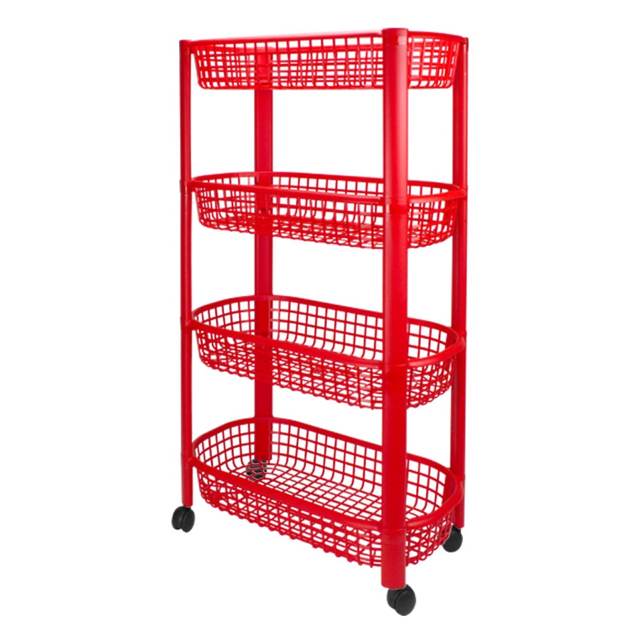 Plastic Vegetable Rack Of 4 Layers With Wheels KaroutExpress