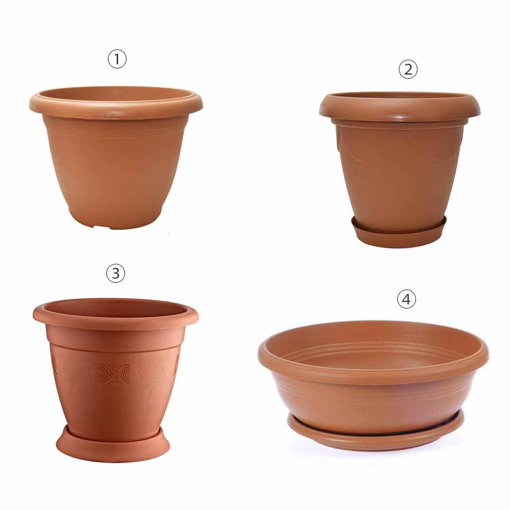 Classic Round Plastic Plant Pots KaroutExpress