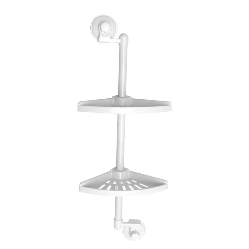Plastic White Kitchen Bathroom Corner Shelf Rack KaroutExpress
