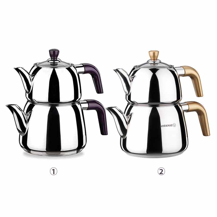 Korkmaz Stainless Steel Teapot Set KaroutExpress