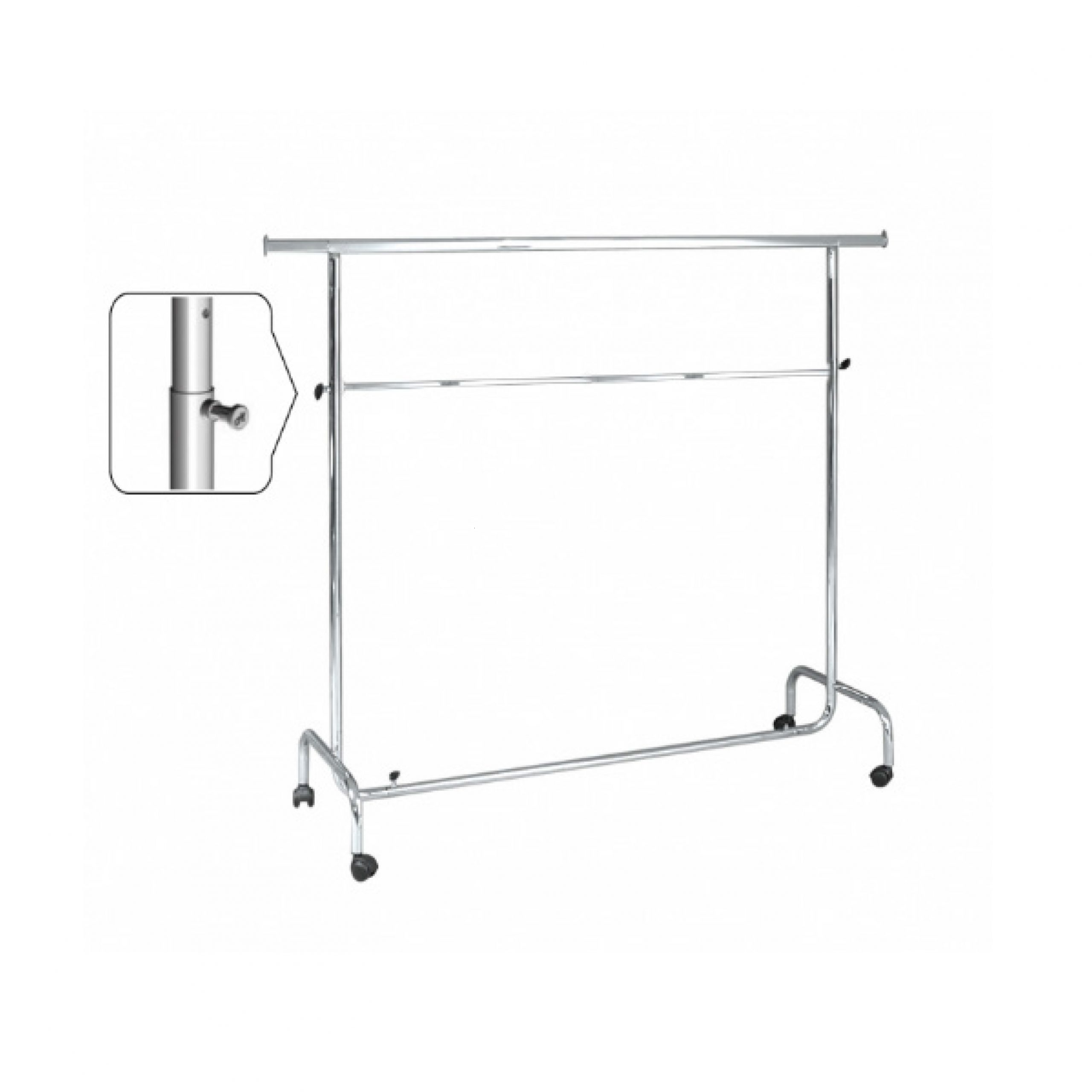 Double Poles Clothes Hanging Rack Rail Hanger Storage Retail Shop