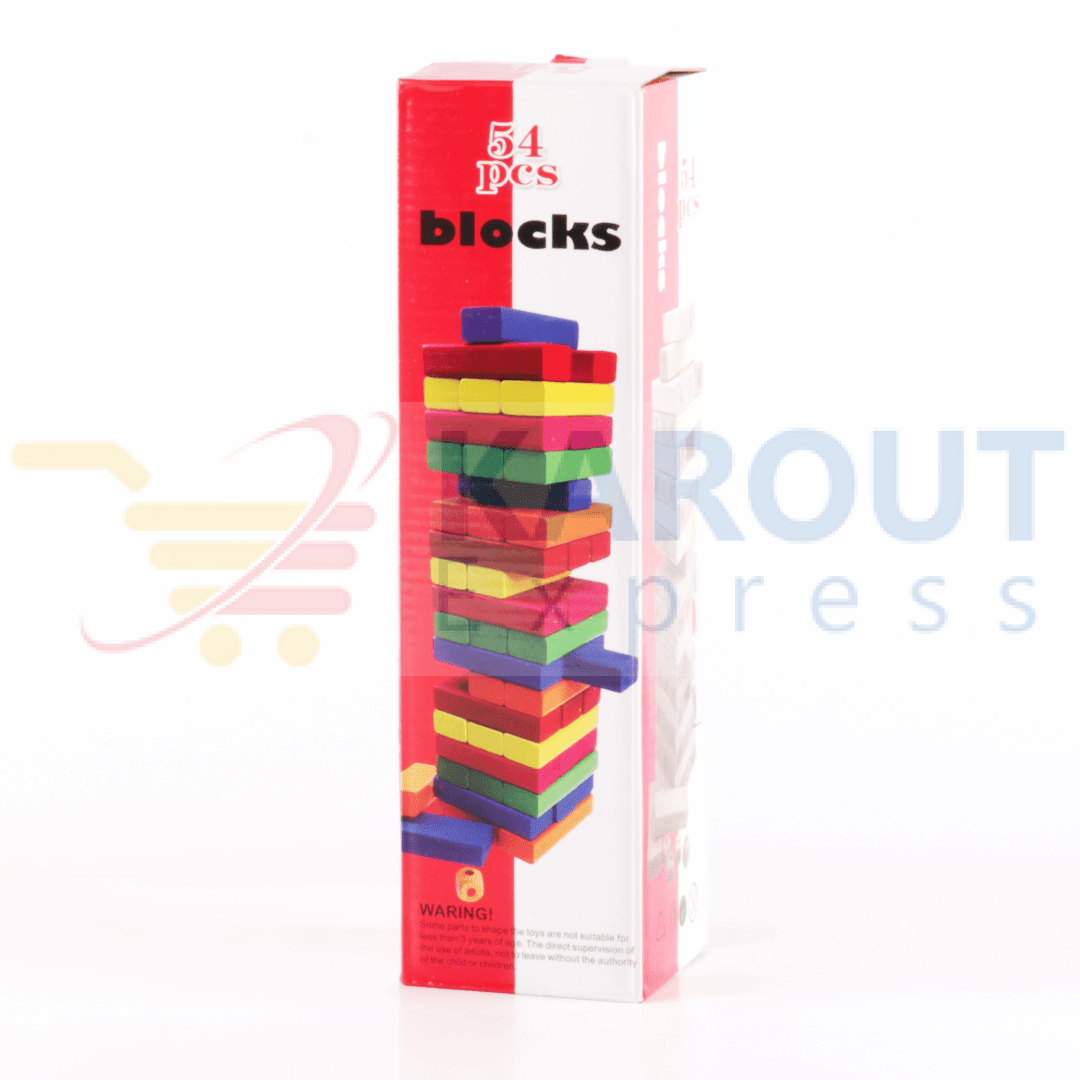 Jenga 54 Pieces Blocks Colored Big Size KaroutExpress