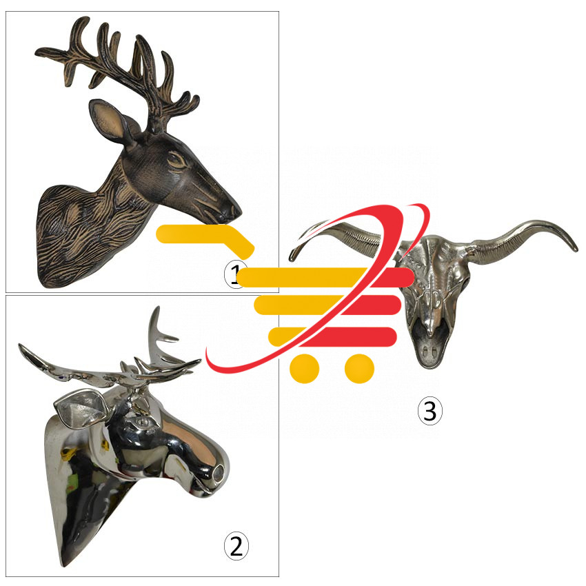Indian Aluminum Animal Head Wall Décor KaroutExpress