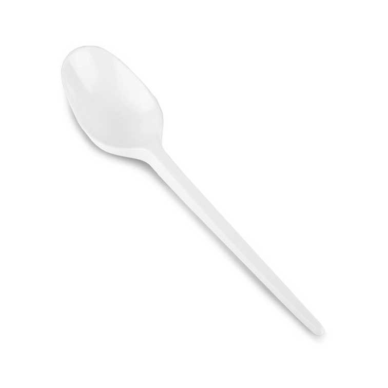 White Plastic Disposable Spoons KaroutExpress