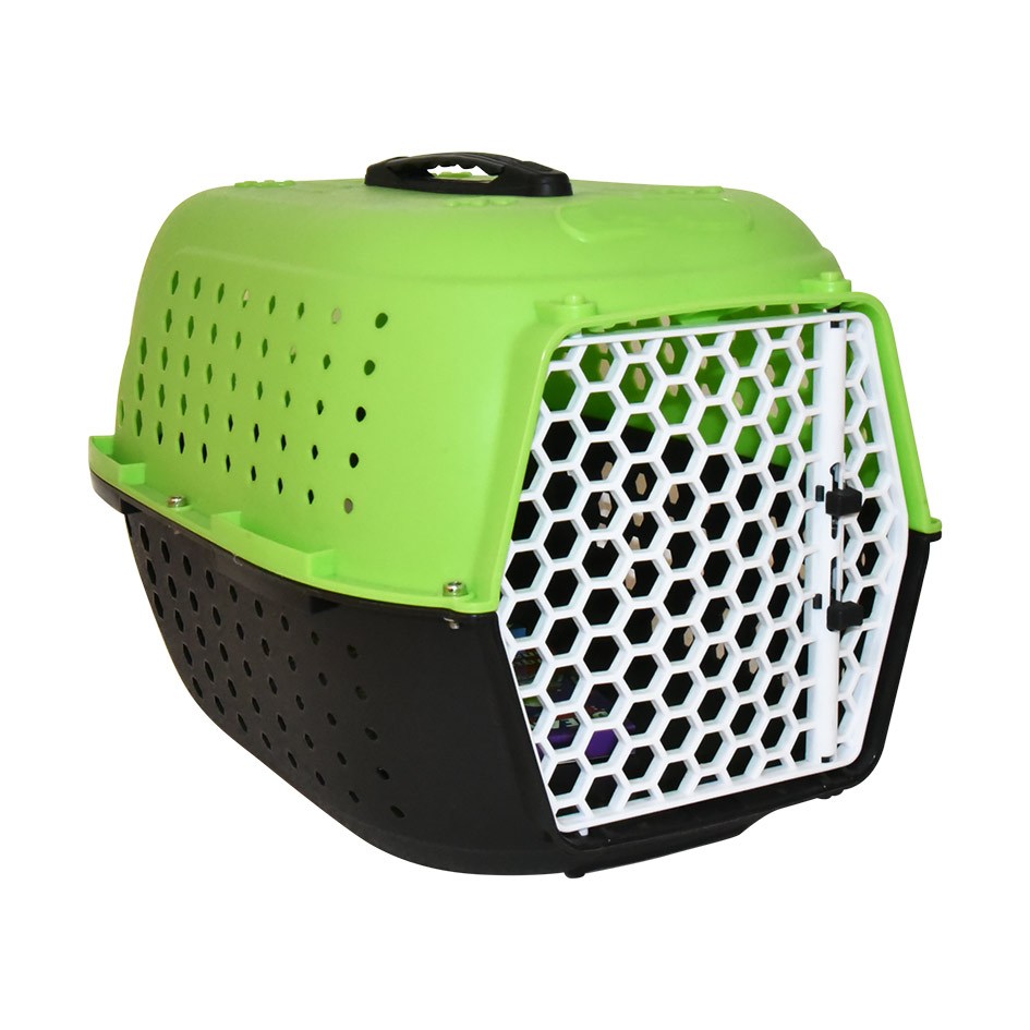 Pet Carrier Plastic Pet Cat Dog Cage Carrier with Mesh Door KaroutExpress
