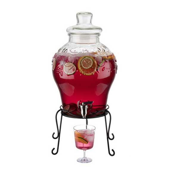 Dispenser Clear Glass Beverage Dispenser For Water Juice With Tap and