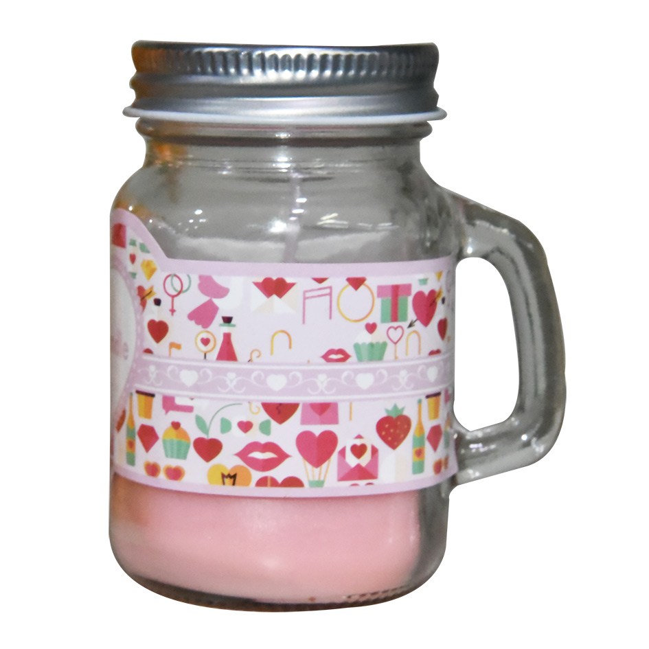 Candle jar, Scented Glass Jar with handle, Scented Candle in Glass Jar