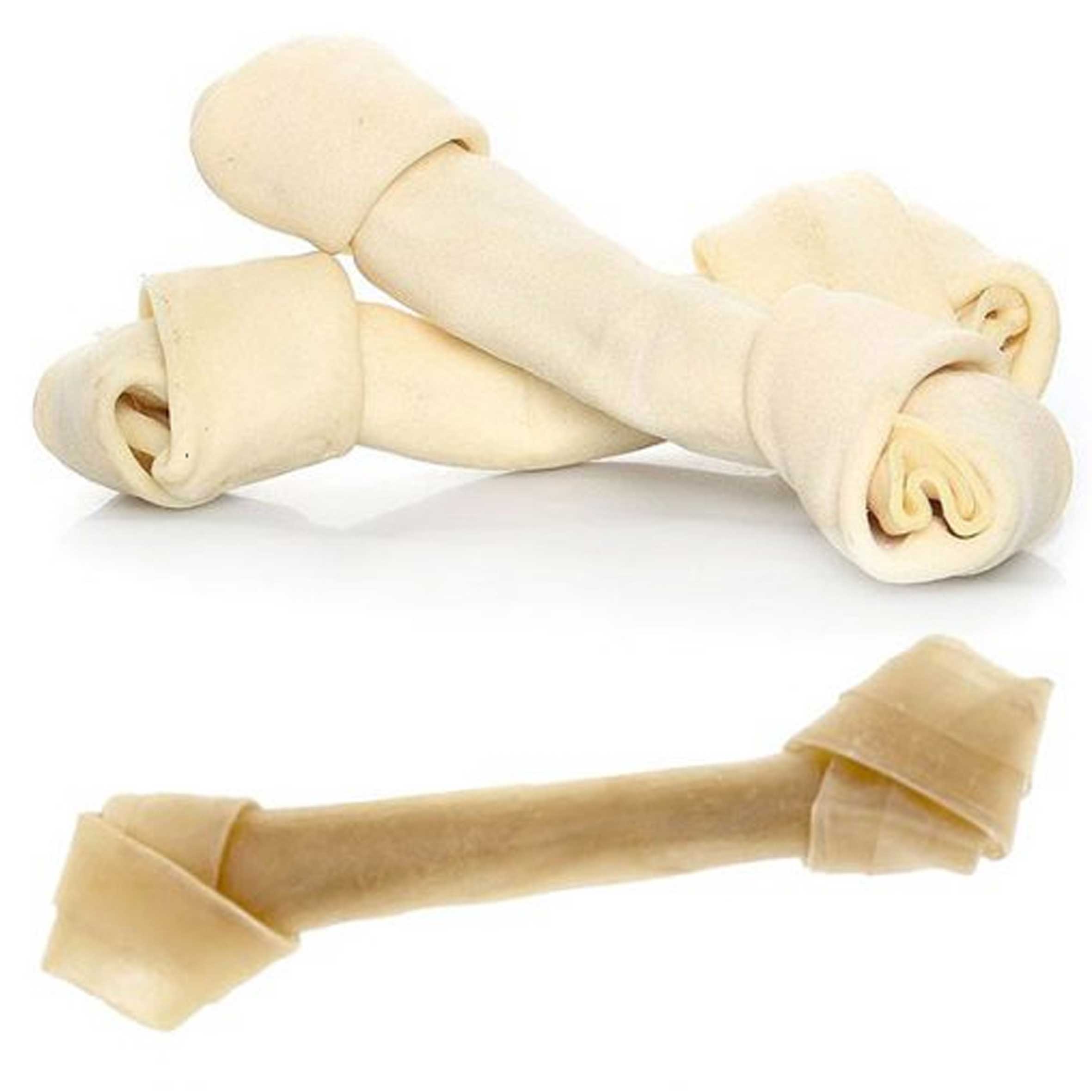 Knotted Bone Chew Dog Treat Rawhide Bone Twisted KaroutExpress