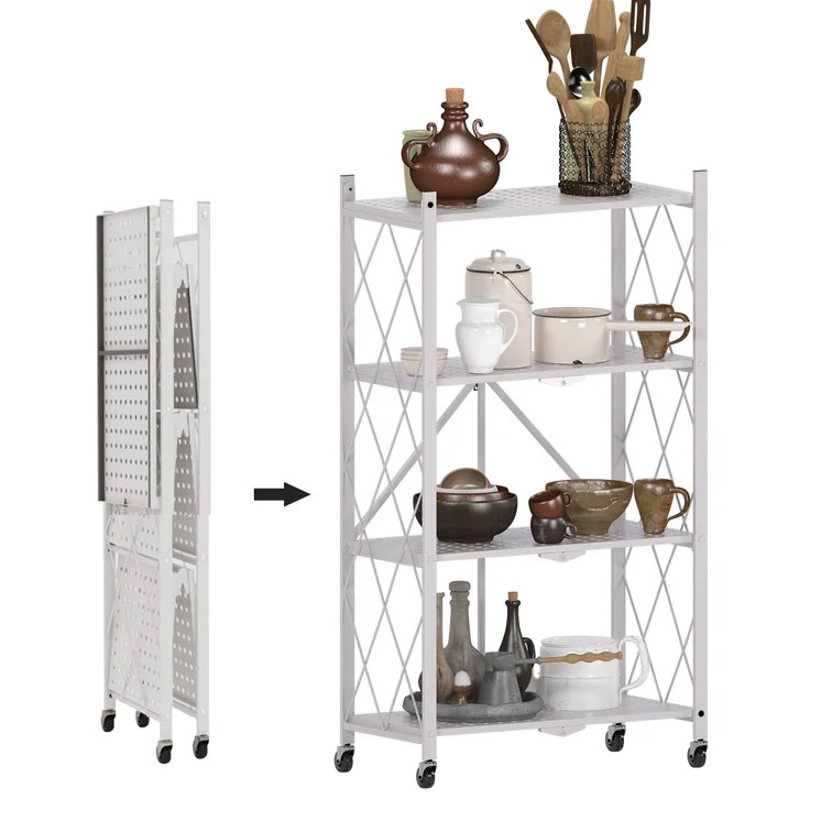 Folding Storage Organizing Rack 3/4/5 Tier KaroutExpress