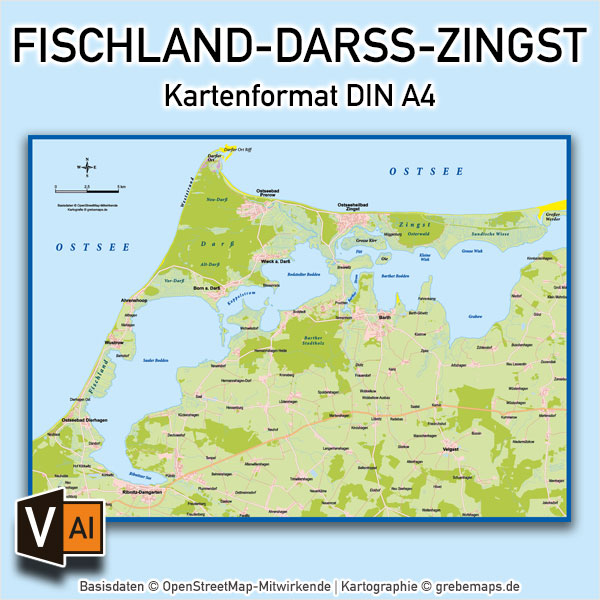 Landkarte Vom Darß Darß Karte