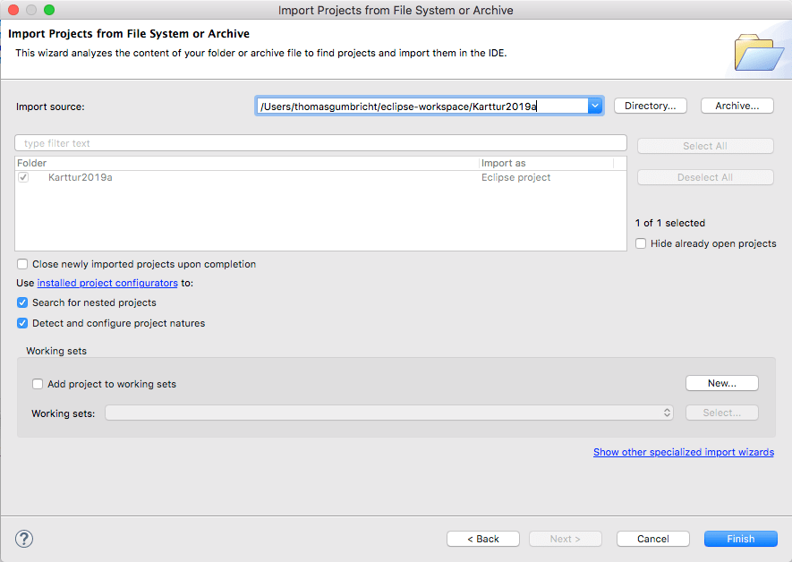 Import Project to Eclipse Geo Imagine Developer