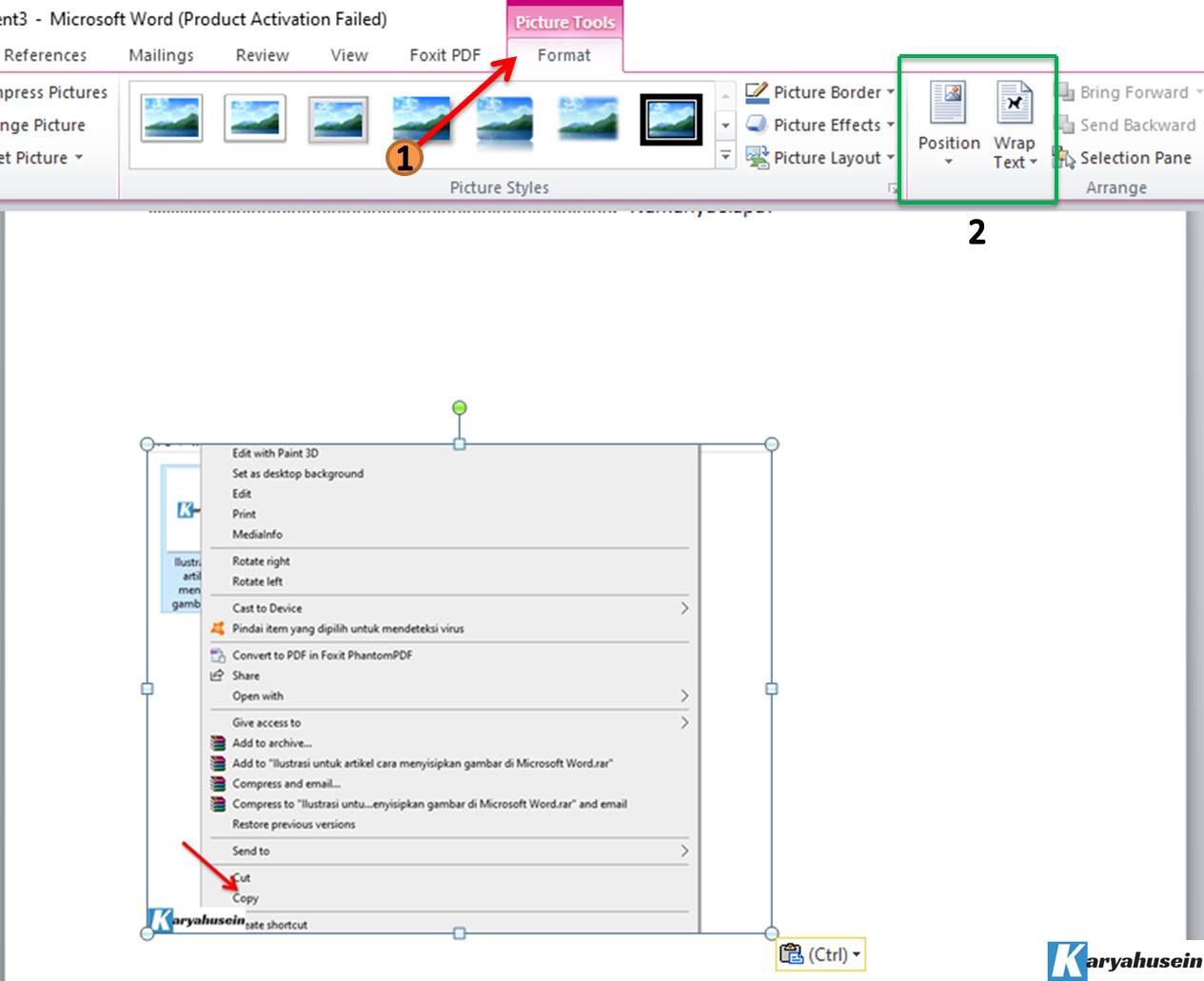 4 Cara Menyisipkan Gambar pada Microsoft Word, Mudah Karya Husein