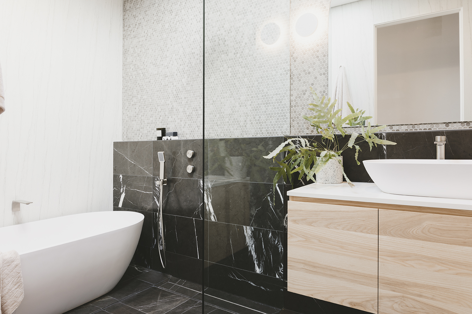 4 Tips To Make Your Bathroom Pop! Kaskade Stone Freestanding Stone