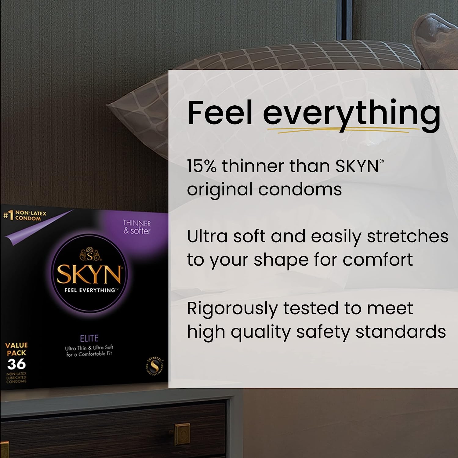 SKYN Elite 36 Count UltraThin, Lubricated LatexFree Condoms