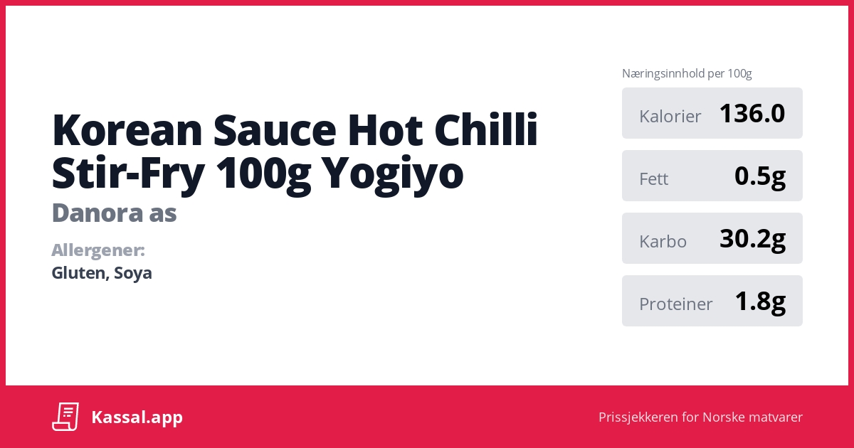 Korean Sauce Hot Chilli StirFry 100g Yogiyo Kassalapp®