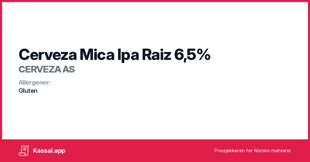 Cerveza Mica Ipa Raiz 6,5 Kassalapp®
