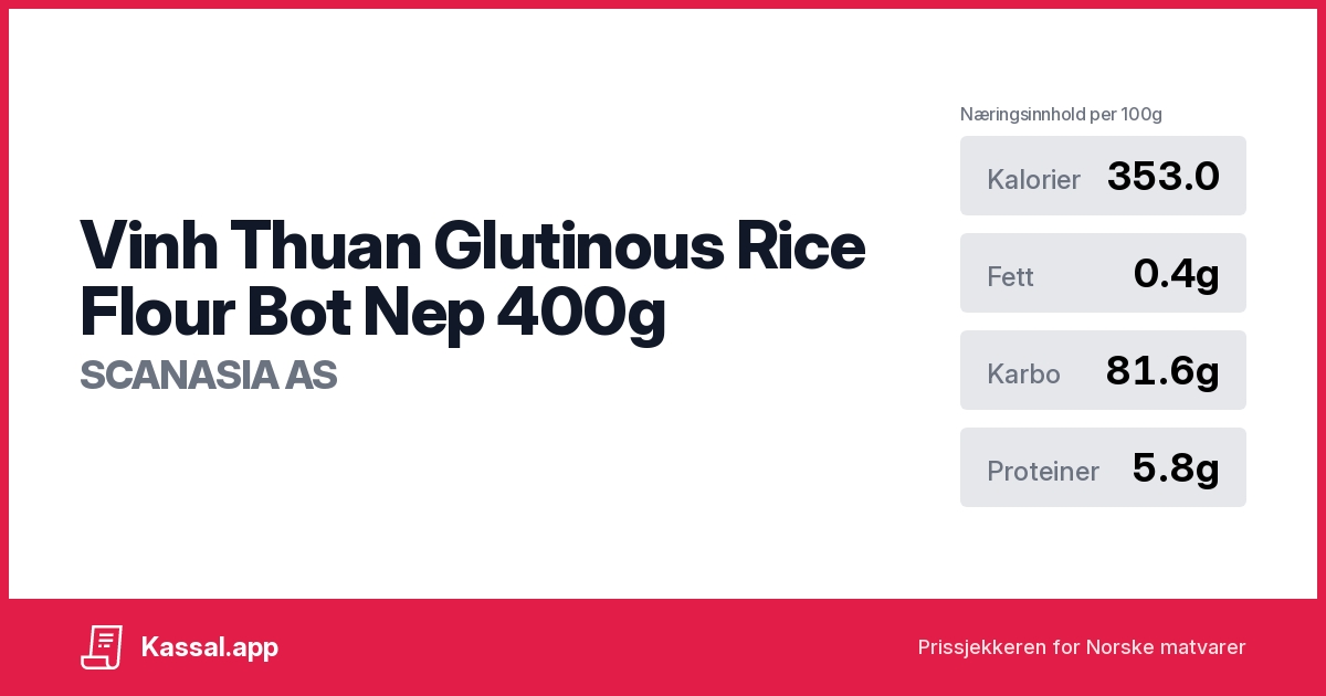 Vinh Thuan Glutinous Rice Flour Bot Nep 400g Kassalapp®