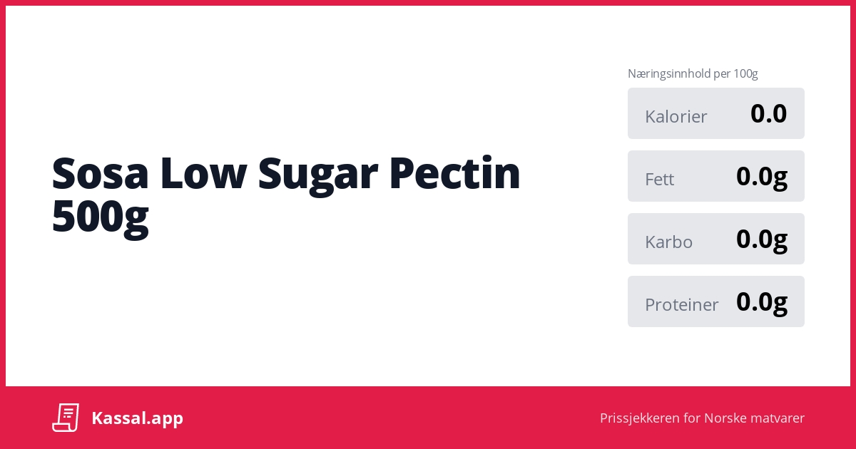 Sosa Low Sugar Pectin 500g Kassalapp®
