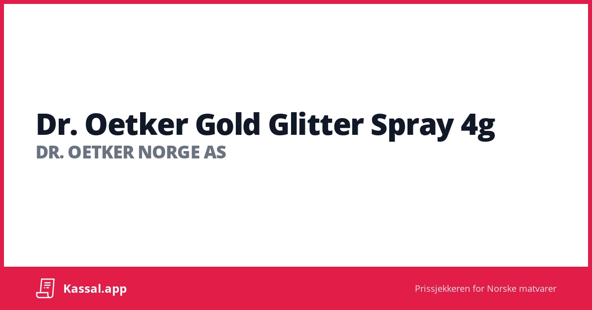 Dr. Oetker Gold Glitter Spray 4g Kassalapp®