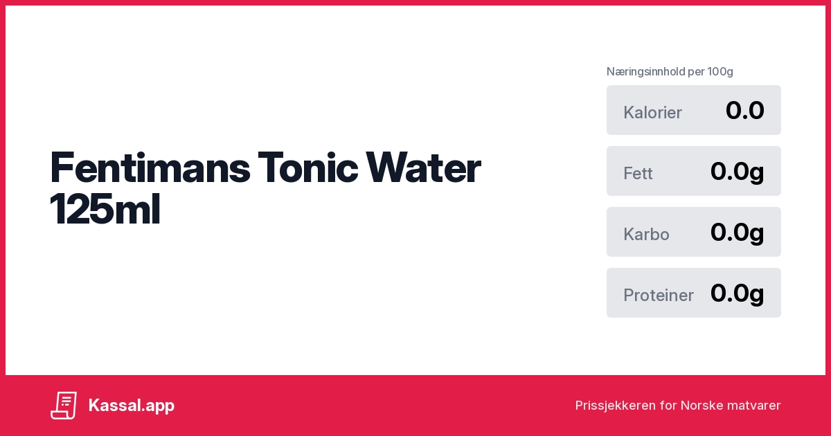 Fentimans Tonic Water 125ml Kassalapp®