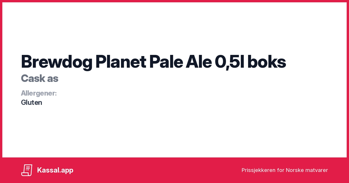 Brewdog Pale Ale 0,5l boks Kassalapp®