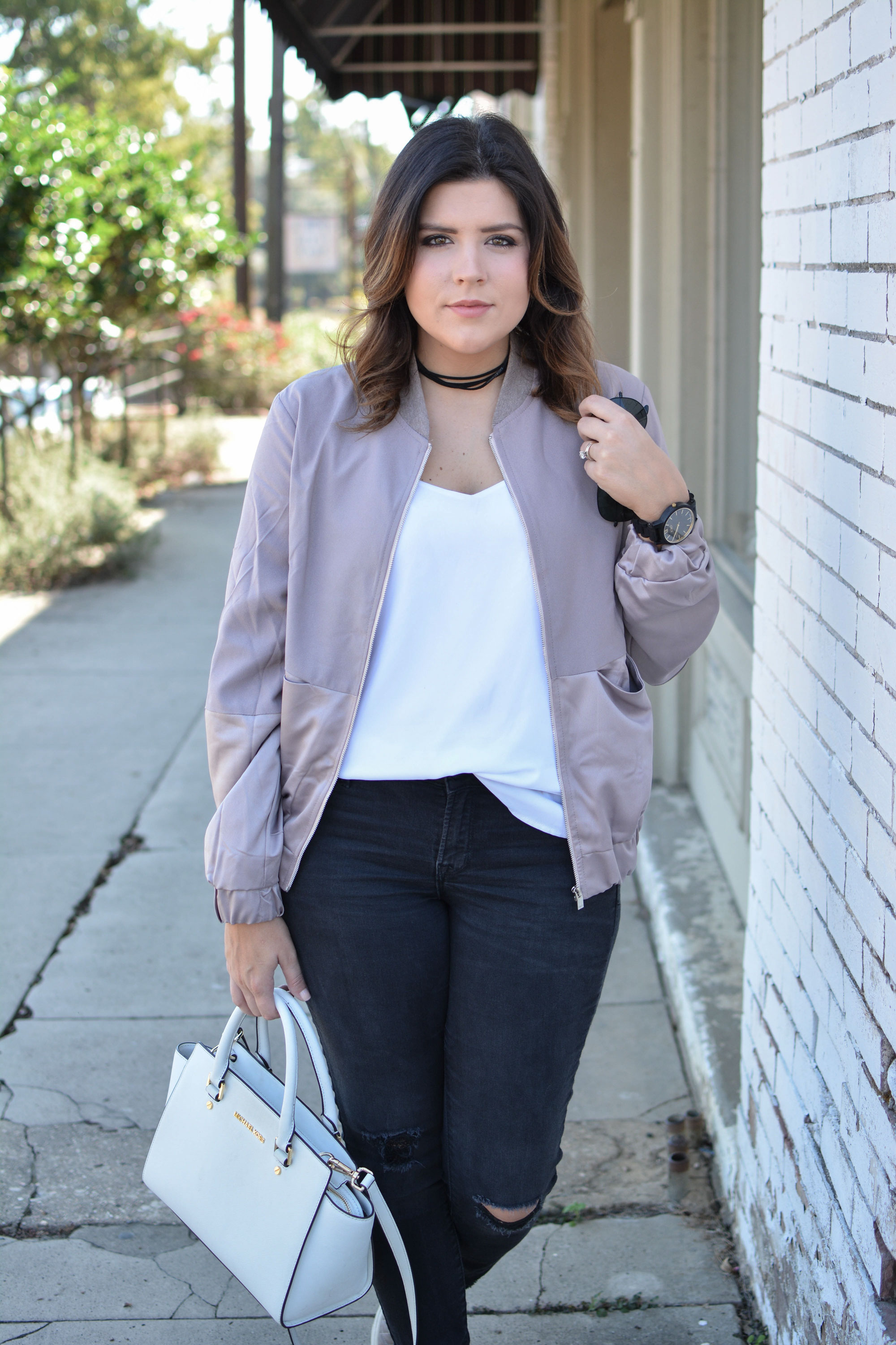 Grey Bomber Jacket Kassy On Design