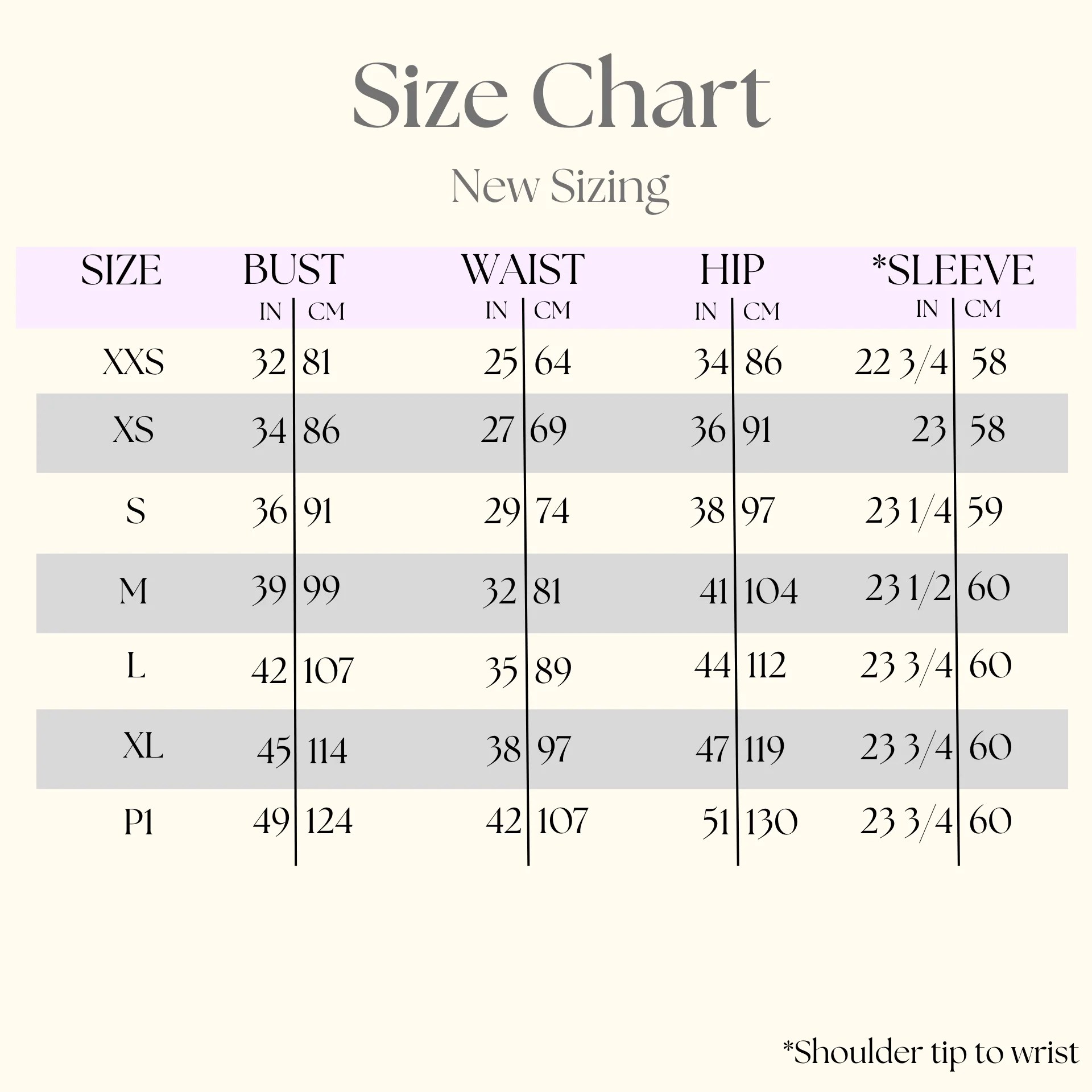 New Size Chart Kastel Denmark US