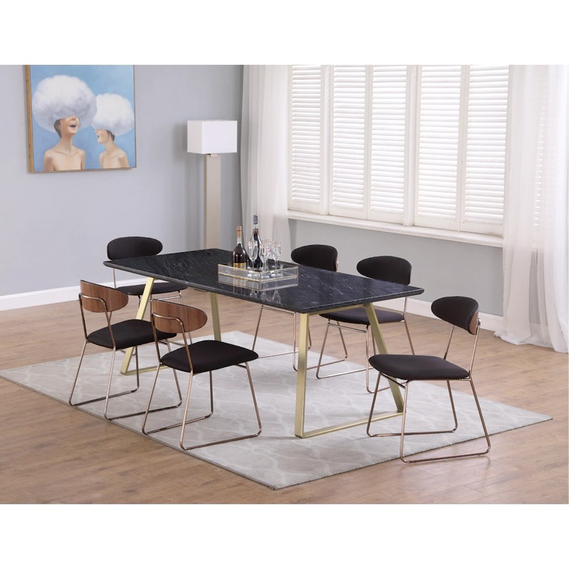 KATDANS Rectangle Modern Marble Dining Table Set