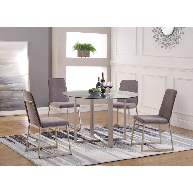 KATDANS Silver Round Dining Room Set