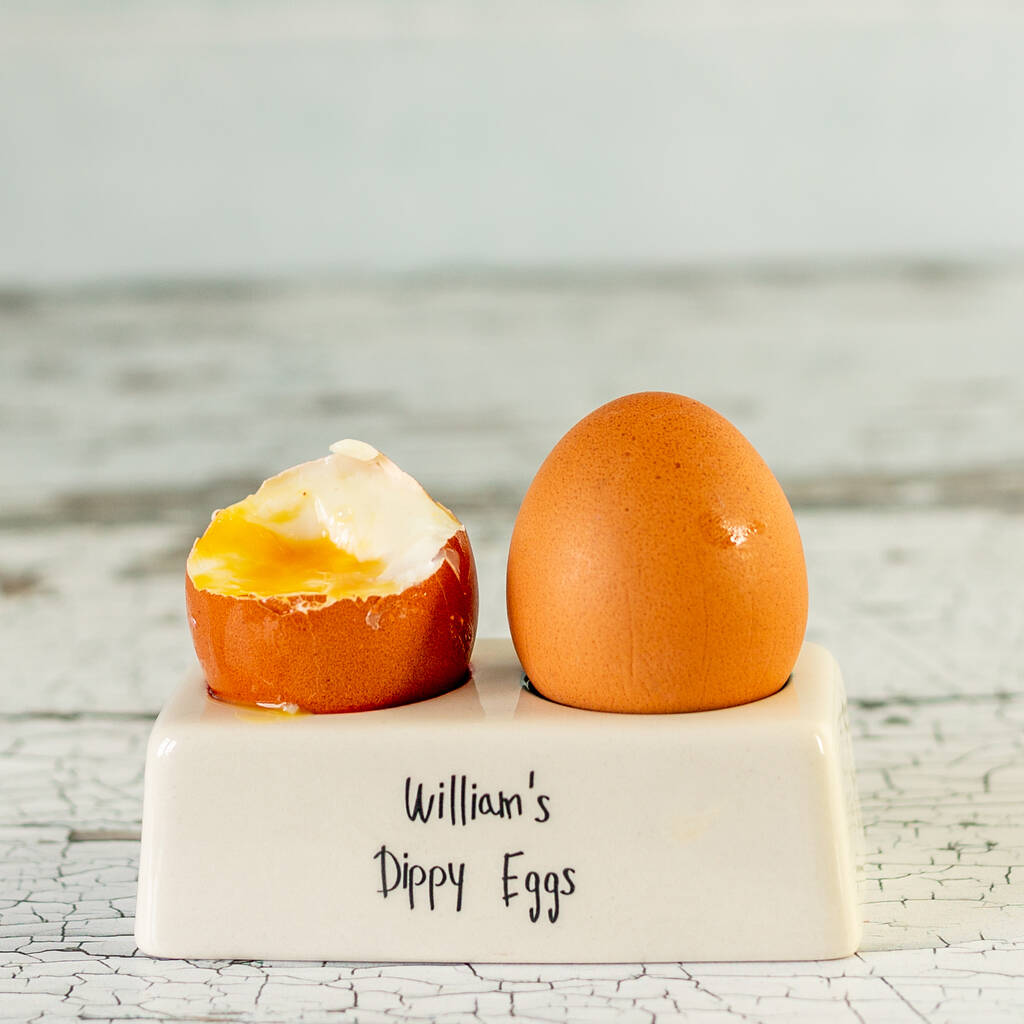 Personalised Double Ceramic Egg Cup by KATE. Ceramics