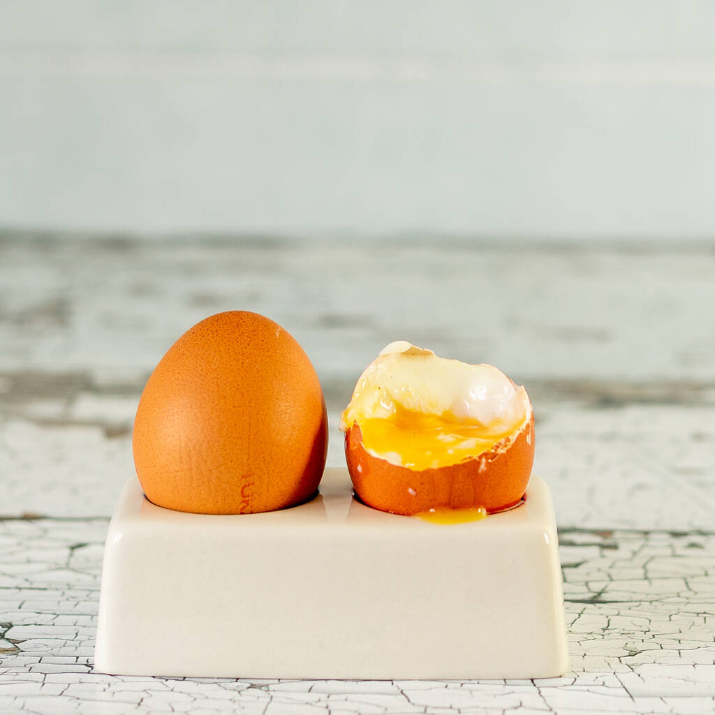 Personalised Double Ceramic Egg Cup by KATE. Ceramics