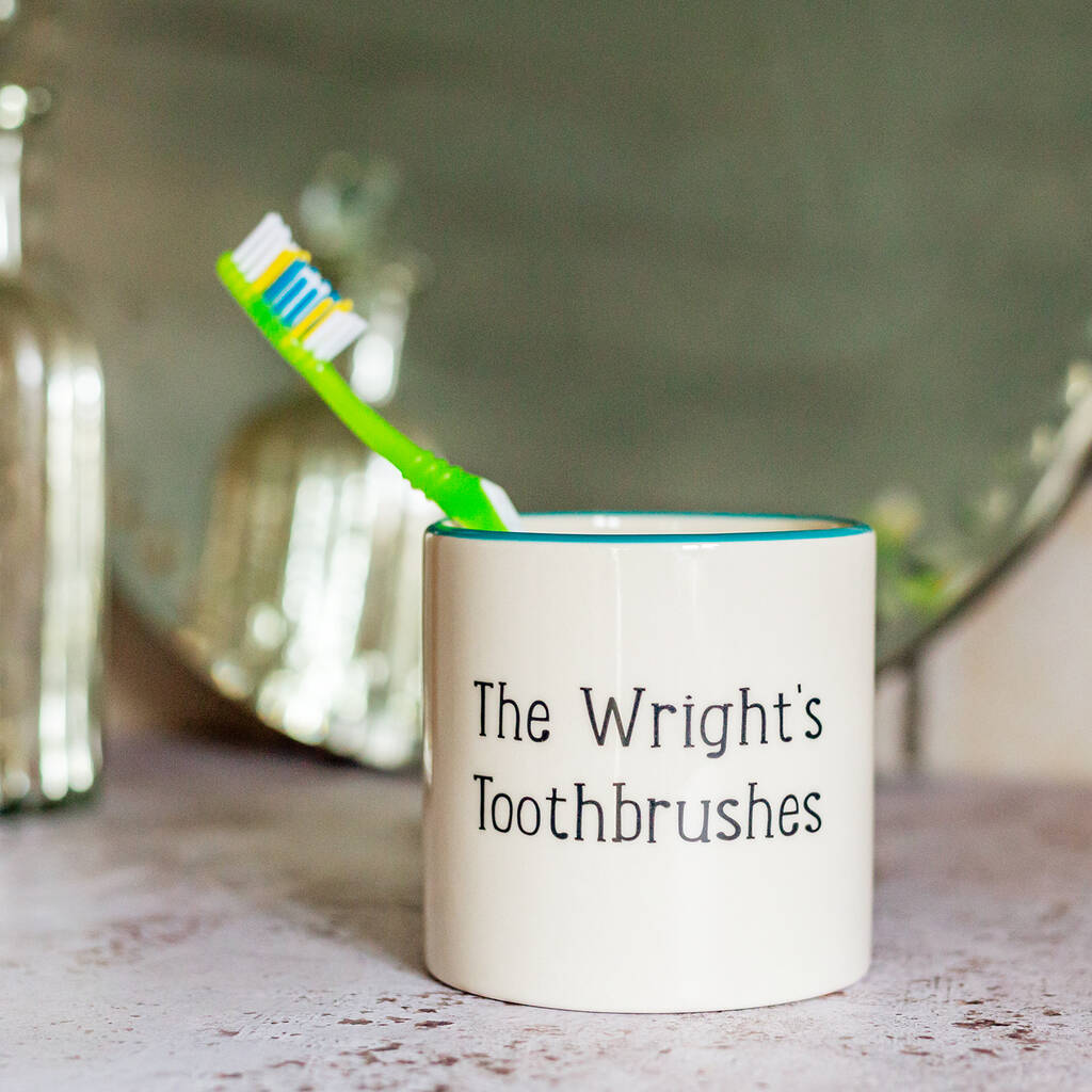 Personalised Toothbrush Holder Created by KATE. Ceramics