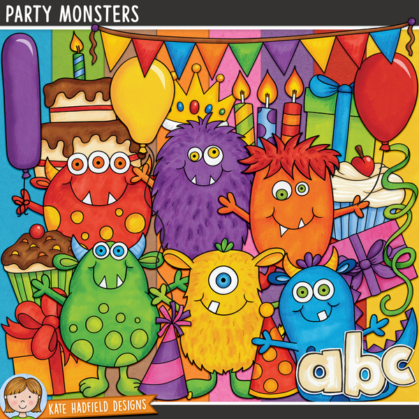 Party Monsters digital scrapbook kit
