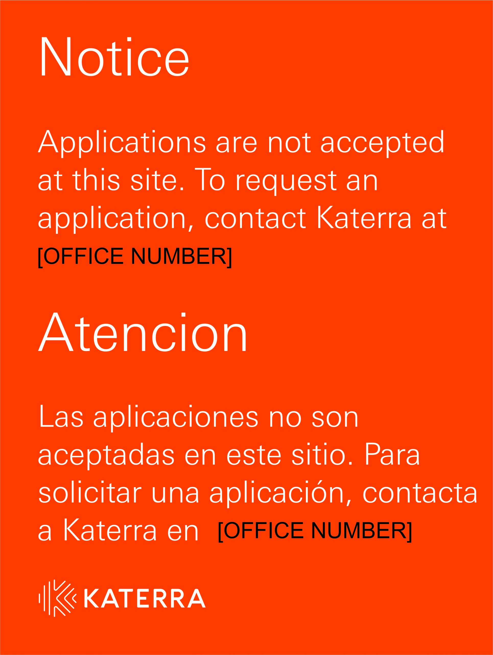 Application Notice Katerra Signage Shop