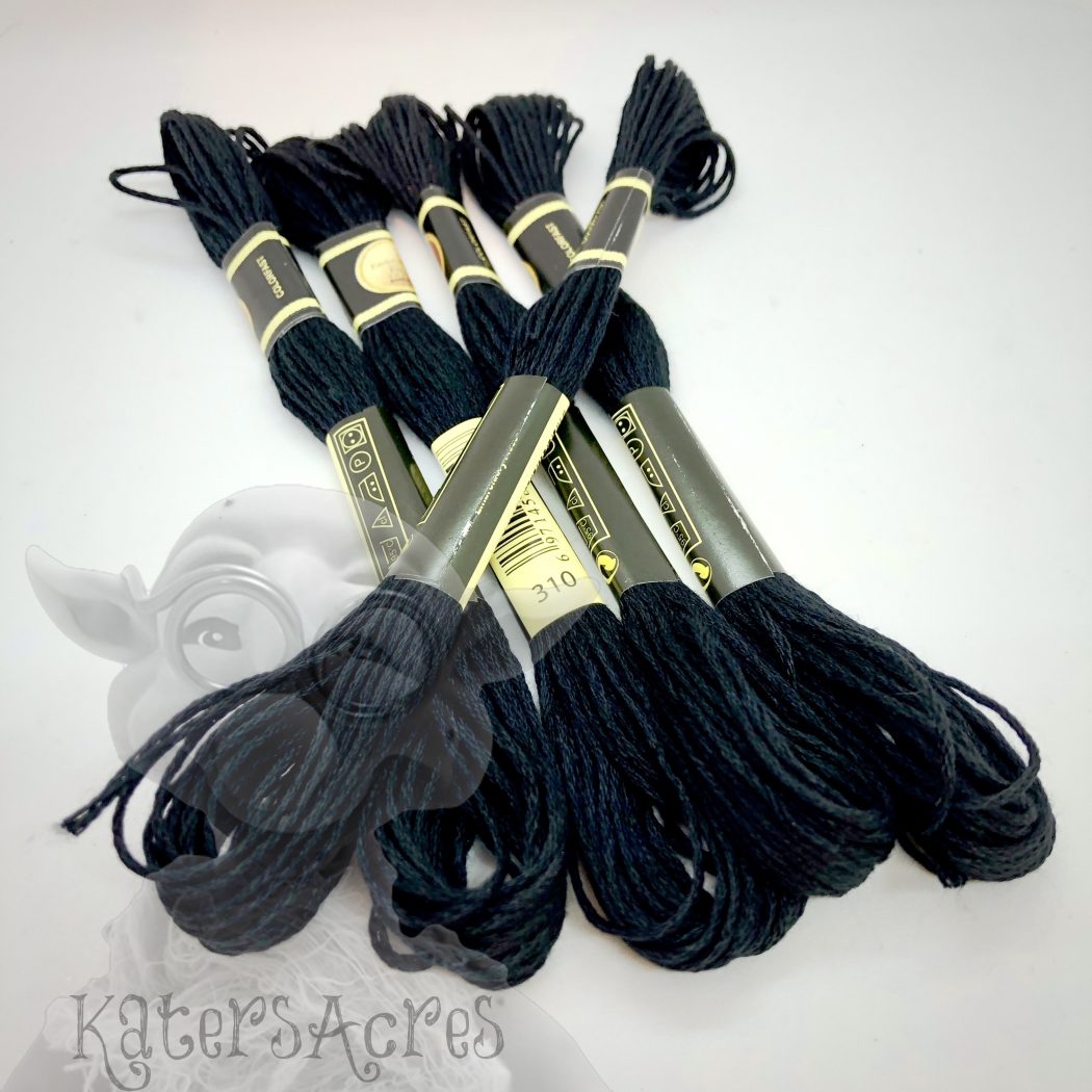 Black Embroidery Floss Thread Great for Using & Adding to Polymer Clay