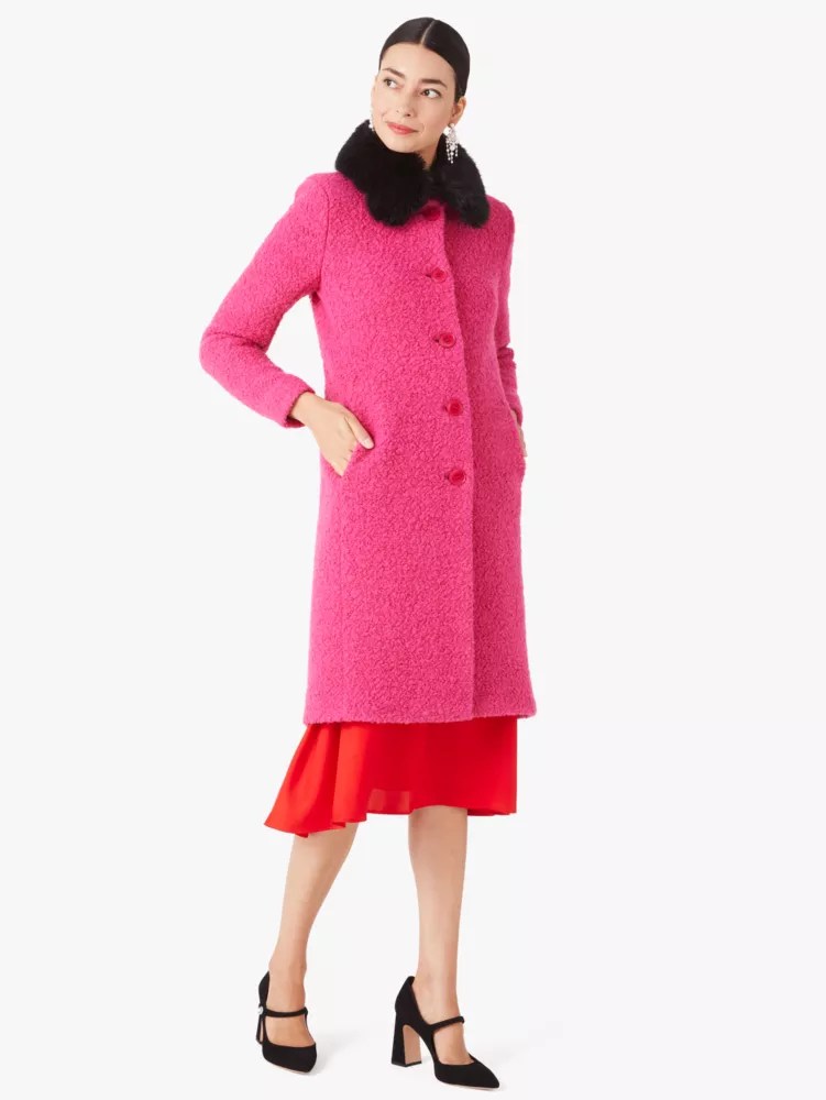 Wool Blend Bouclé Broadway Coat Kate Spade New York Kate Spade Outlet